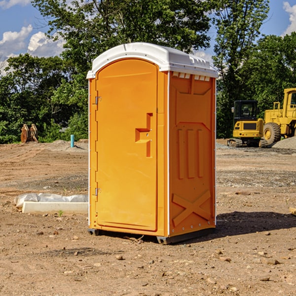 how often are the porta potties cleaned and serviced during a rental period in Roff